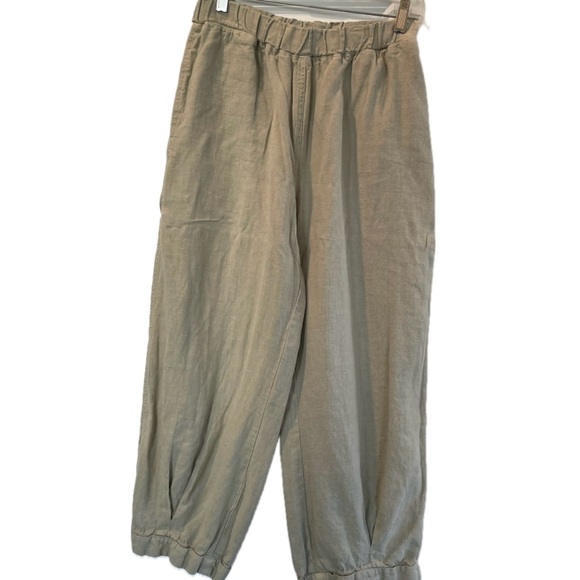 Women’s Linen  Crop Cuffed  Pull On Pants Medium by Cut Loose - Picture 2 of 12
